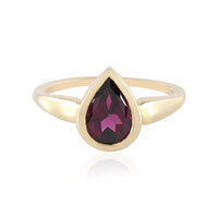 Gouden ring met een magenta granaat