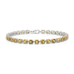 Zilveren armband met cognac kwartskristallen
