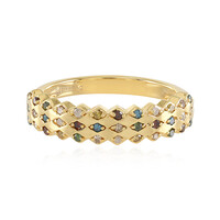 Zilveren ring met I3 Champagne Diamanten