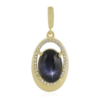Zilveren hanger met een Indische Ster Diopsied