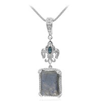 Zilveren halsketting met een labradoriet (Dallas Prince Designs)