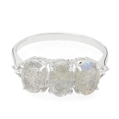 Zilveren ring met labradorieten