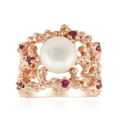 Zilveren ring met een Witte zoetwater kweekparel (TPC)