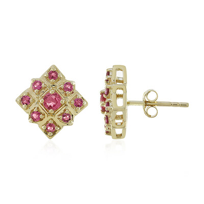 Gouden oorbellen met roze toermalijnen (Adela Gold)