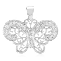 Zilveren hanger met witte topaasstenen