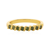 Zilveren ring met I3 Groene Diamanten