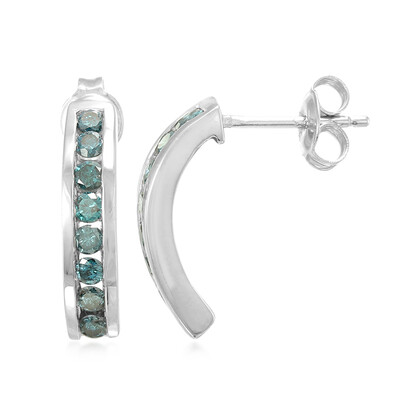 Zilveren oorbellen met Fancy diamanten