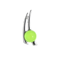 Zilveren hanger met een Groene Colombiaanse Barnsteen