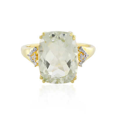 Zilveren ring met een groene amethist