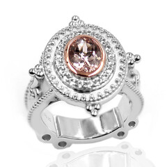Zilveren ring met een morganiet (Dallas Prince Designs)