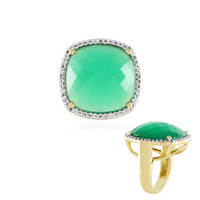 Zilveren ring met een Groene onyx