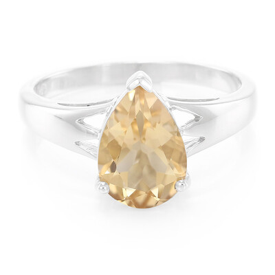 Zilveren ring met een champagne kwarts