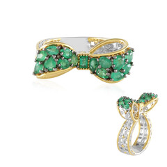 Zilveren ring met Zambia-smaragdstenen (Gems en Vogue)