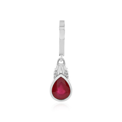 Zilveren hanger met een Bemainty robijn