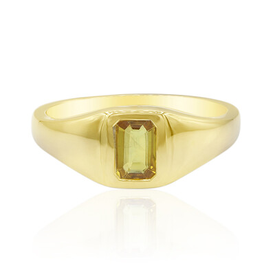 Gouden ring met een Ban Ka Cha gele Saffier
