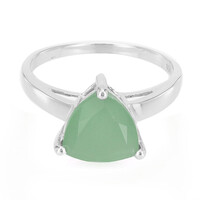 Zilveren ring met een groene chalcedoon