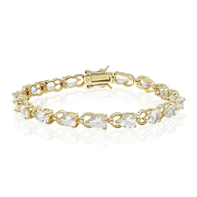 Zilveren armband met witte topaasstenen