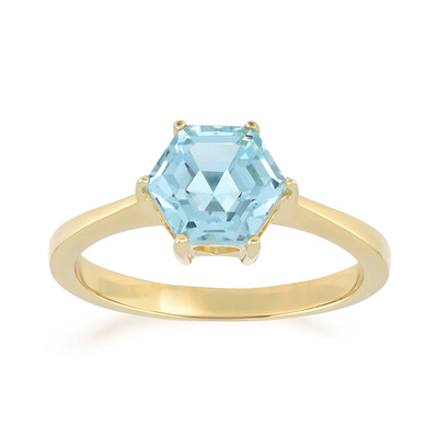 Zilveren ring met een hemel-blauwe topaas