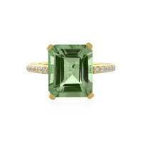 Zilveren ring met een groene amethist