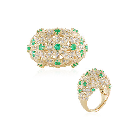 Gouden ring met Columbiaanse smaragden (de Melo)