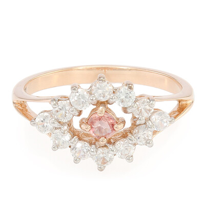 Zilveren ring met een Padparadscha saffier