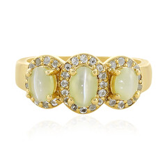 Zilveren ring met een kattenoog-chrysoberil