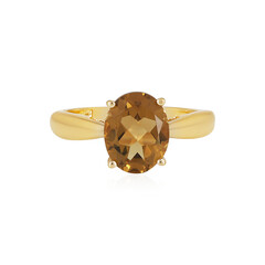 Zilveren ring met een champagne kwarts