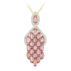Gouden halsketting met Onverhitte Padparadscha Saffieren (AMAYANI)