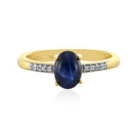 Zilveren ring met een blauwe ster saffier