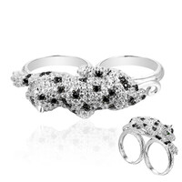 Zilveren ring met zwarte spinelstenen (Dallas Prince Designs)