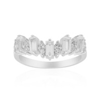 Zilveren ring met witte topaasstenen
