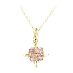 Gouden halsketting met Onverhitte Padparadscha Saffieren