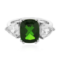 Zilveren ring met een Russische diopsied