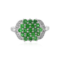 Zilveren ring met tsavorieten