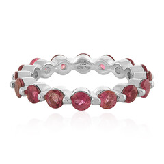 Zilveren ring met roze toermalijnen