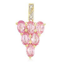Zilveren hanger met Padparadscha saffieren