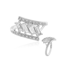 Zilveren ring met witte topaasstenen