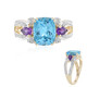 Gouden ring met een Zwitsers-blauwe topaas (SUHANA)