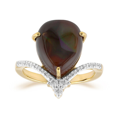 Gouden ring met een vuur agaat