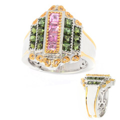 Zilveren ring met roze toermalijnen (Gems en Vogue)
