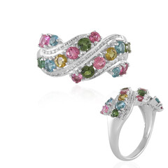 Zilveren ring met Braziliaanse roze toermalijnen (de Melo)