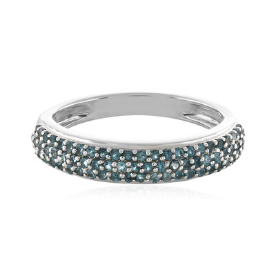 Zilveren ring met Londen-blauwe topaasstenen
