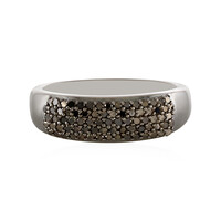 Zilveren ring met zwarte diamanten