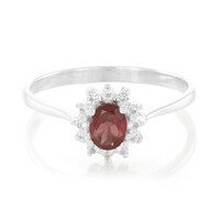 Zilveren ring met een Malaya granaat