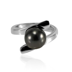 Zilveren ring met een Tahiti parel (TPC)