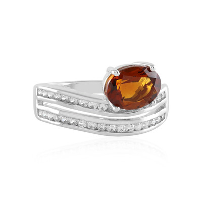 Zilveren ring met een Brandy Citrien (de Melo)