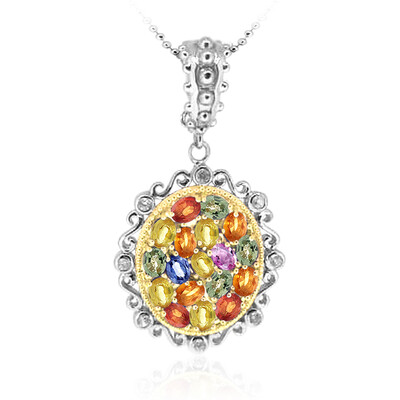 Zilveren halsketting met saffieren (Dallas Prince Designs)