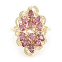 Gouden ring met Onverhitte Padparadscha Saffieren (AMAYANI)