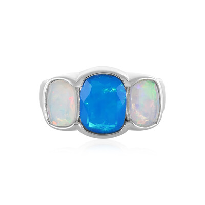 Zilveren ring met een Blauwe Ethiopische Opaal