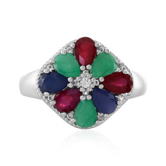 Zilveren ring met Socoto smaragden